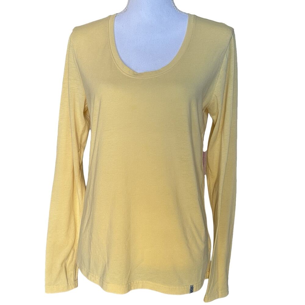 Stio Long Sleeve‎ T Shirt Size S Light Yellow Activewear Cotton Blend